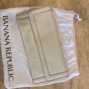 Chic Cream Leather Clutch